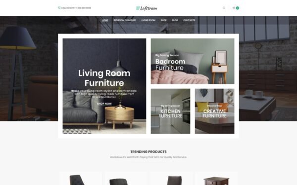 Lofttrum – Furniture Online Shop Elementor WooCommerce Theme