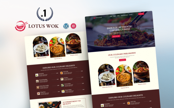 Lotus Wok — Chinese Restaurant Elementor Landing Page Elementor Kit