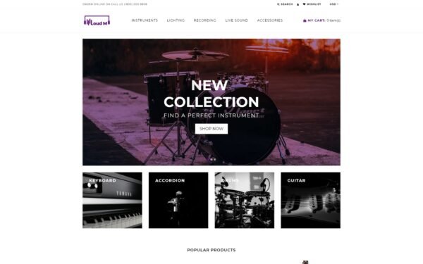 Loud M – Music Instruments Store Shopify Theme