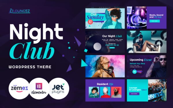 Loungez – Night Club WordPress Elementor Theme WordPress Theme