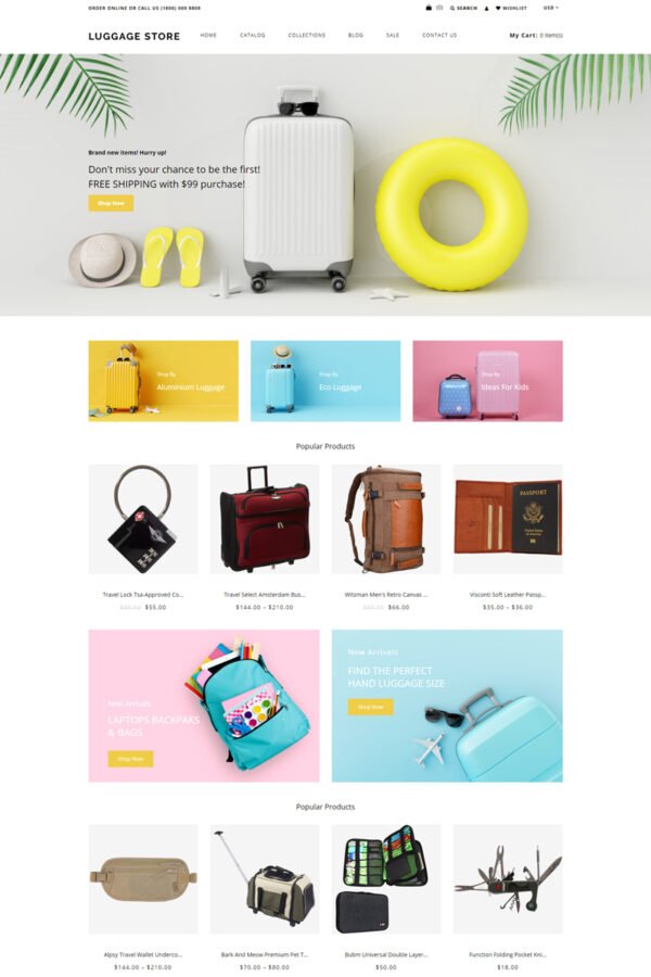 Luggage store – Travel Store eCommerce Modern Shopify Theme