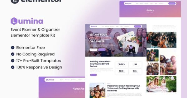 Lumina – Event Planner & Organizer Elementor Template Kit