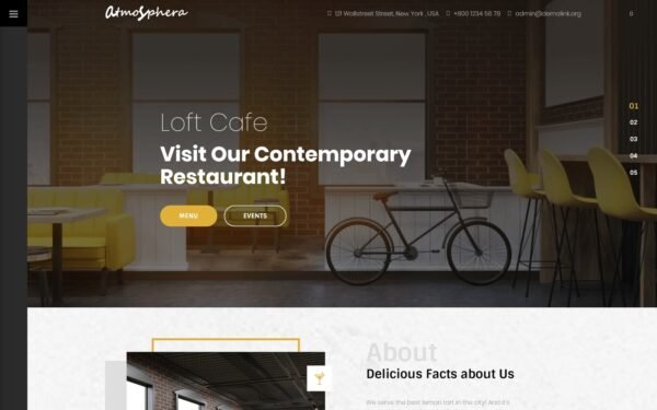 Lunar Cafe – Cafe & Restaurant WordPress Elementor Theme WordPress Theme