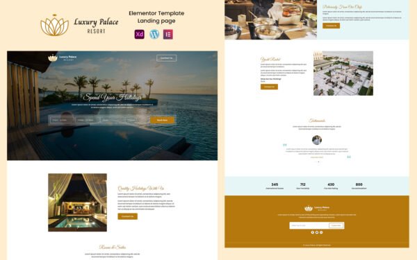 Luxury Palace – Holiday and Resorts Elementor Template Elementor Kit