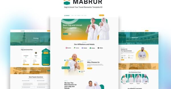 Mabrur – Hajj & Umrah Tour Travel Elementor Template Kit