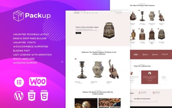 Machala – Vintage Collectibles & Antique Store Elementor Theme WordPress Theme