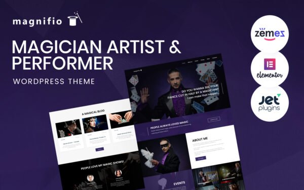 Magician Artist & Performer WordPress Theme – Magnifio WordPress Theme