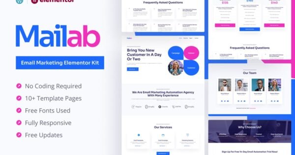 Mailab – Email Marketing Elementor Pro Template Kit