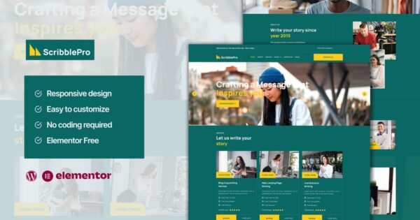 Scribble – Content Writing Service Elementor Template Kit