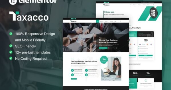 Taxacco – Accounting Firm Elementor Pro Template Kit