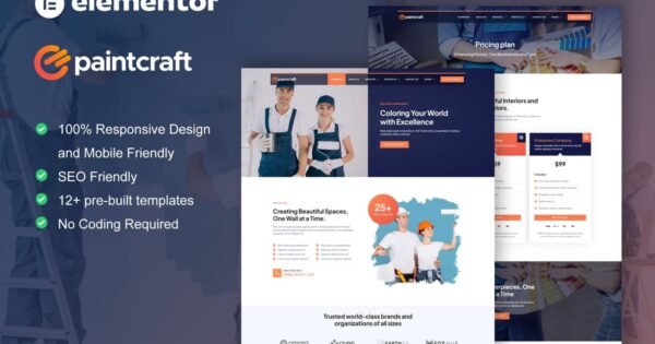 PaintCraft – Painting & Wallpapering Service Elementor Template Kit