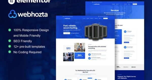 WebHozta – Hosting Service Elementor Template Kit