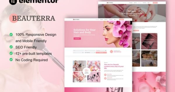 Beauterra – Makeup Artist & Beauty Salon Elementor Pro Template Kit