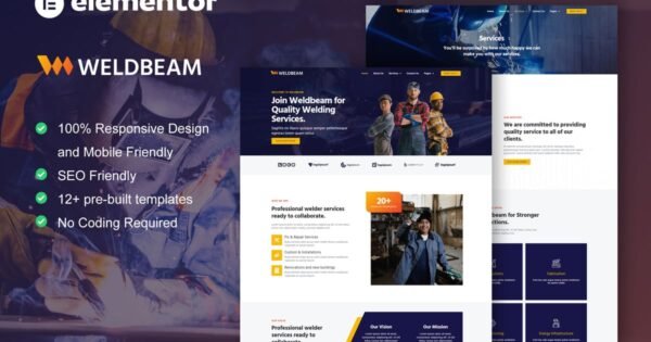 WeldBeam – Welding Services & Industrial Elementor Template Kit
