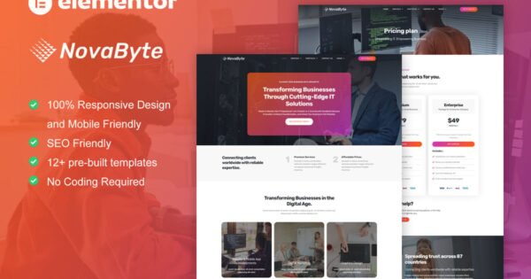 Novabyte – IT Solutions & Services Company Elementor Pro Template Kit