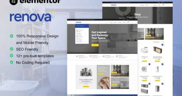 Renova – Kitchen Bathroom & Renovation Supplies Store Elementor Pro Template Kit