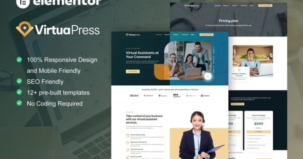 VirtuaPress – Virtual Assistant Service Elementor Template Kit