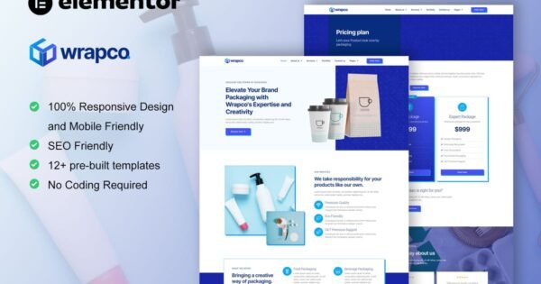 WrapCo – Packaging Company Elementor Template Kit