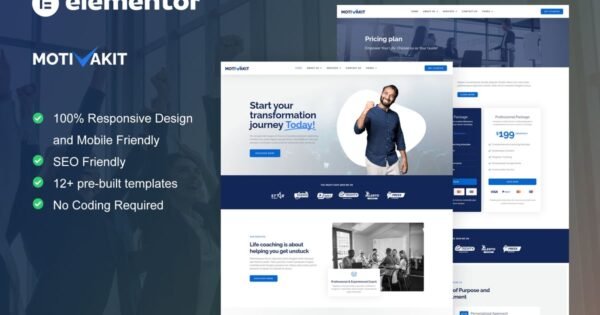 Motivakit – Life Coach & Motivator Elementor Template Kit