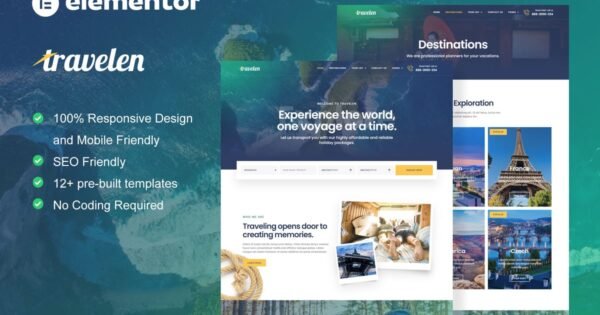 Travelen – Travel & Tour Agency Elementor Pro Template Kit