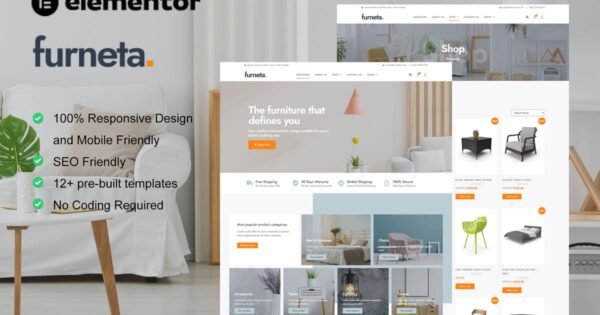 Furneta – Furniture Shop Elementor Template Kit