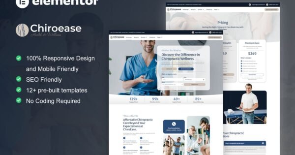 ChiroEase – Chiropractic & Physiotherapy Elementor Template Kit
