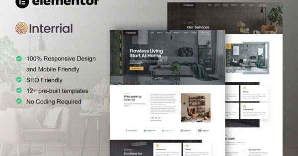 Interrial – Interior Design Service Elementor Template Kit