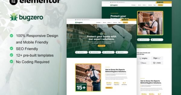 BugZero – Pest Control Service Elementor Pro Template Kit