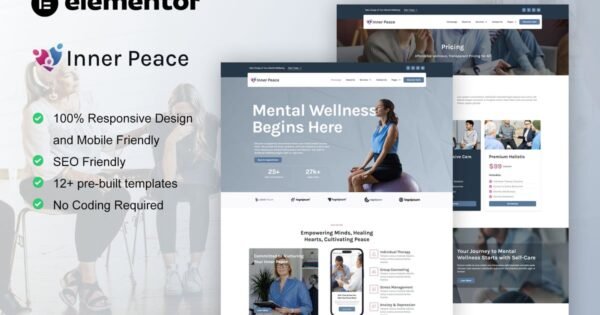 InnerPeace – Mental Health Care Elementor Template Kit