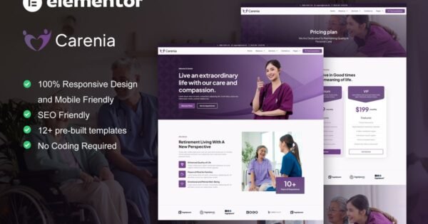 Carenia – Home Care & Private Nursing Services Elementor Template Kit