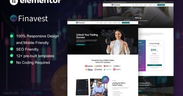 Finavest – Trading & Investment Elementor Pro Template Kit