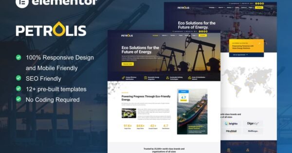 Petrolis – Oil Company & Industrial Elementor Pro Template Kit