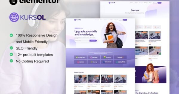 Kursol – Online Course & Education Elementor Pro Template Kit