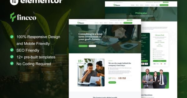 Fincco – Finance & Investment Company Elementor Pro Template Kit