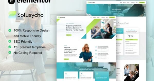 Solusycho – Psychology & Mental Health Elementor Template Kit