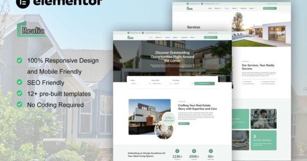 Realea – Real Estate & Property Elementor Pro Template Kit