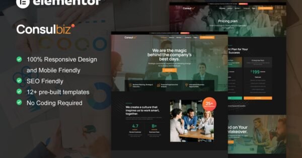 ConsulBiz – Business Consultant Elementor Template Kit