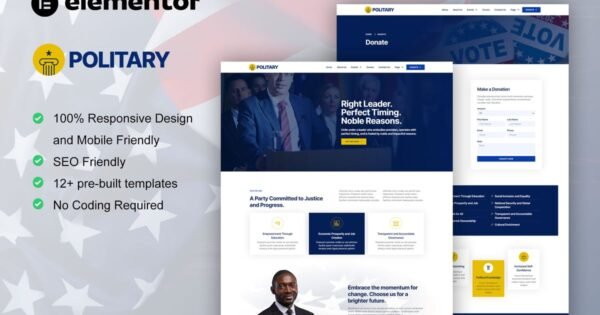 Politary – Politician & Public Servant Elementor Pro Template Kit
