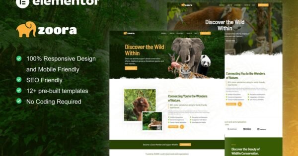 Zoora – Safari & Zoo Elementor Pro Template Kit