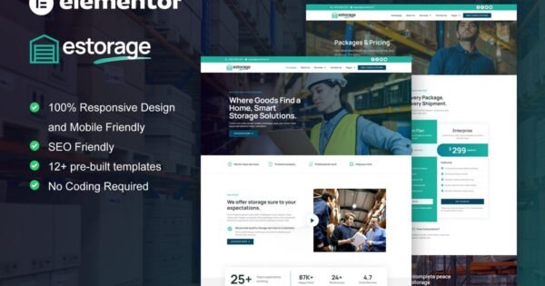 Estorage – Storage Service Company Elementor Pro Template Kit