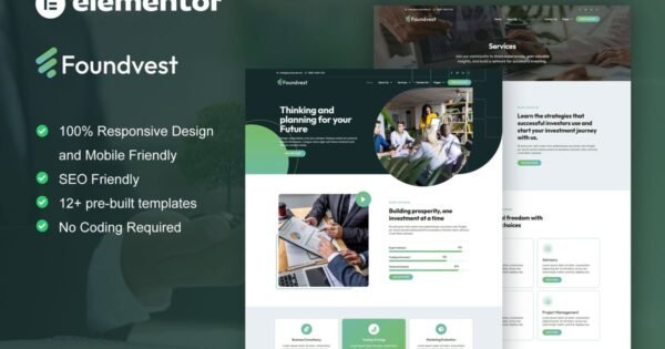 FoundVest – Finance & Investment Elementor Pro Template Kit