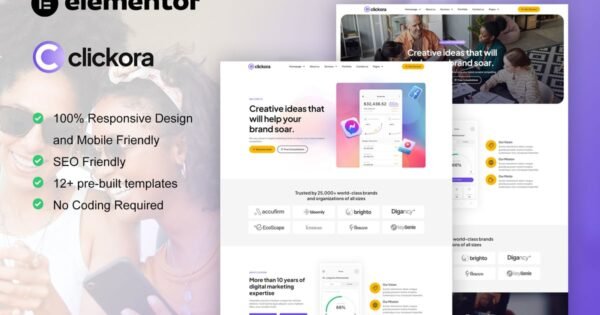 Clickora – Digital Marketing Agency Elementor Template Kit