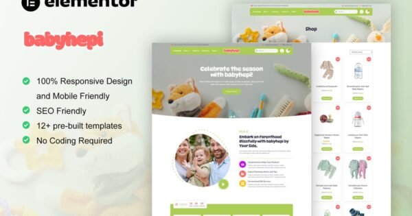 BabyHepi – Kids Store & Baby Shop Elementor Template Kit