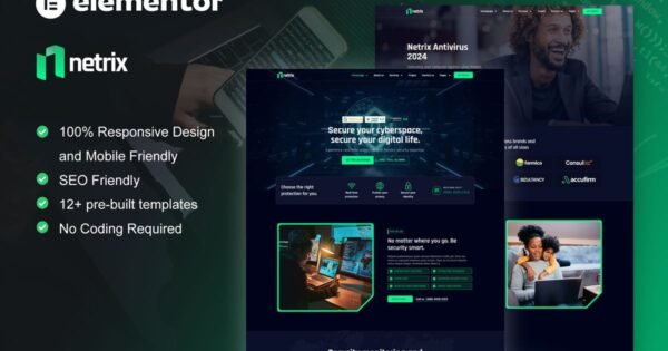 Netrix – Cyber Security Services Elementor Template Kit