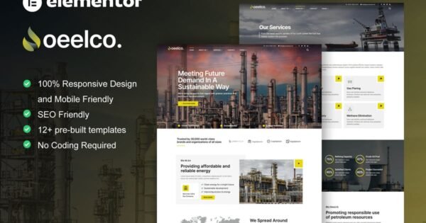 Oeelco – Oil Company & Industrial Elementor Template Kit