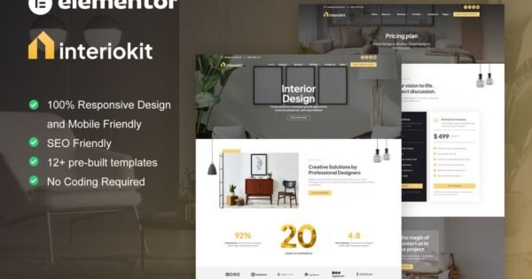 Interiokit – Interior Design & Architecture Elementor Template Kit