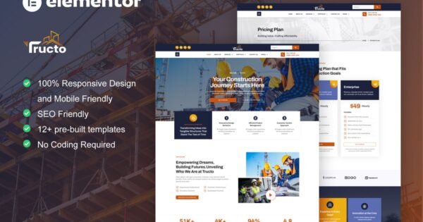 Tructo – Construction Service & Building Elementor Pro Template Kit