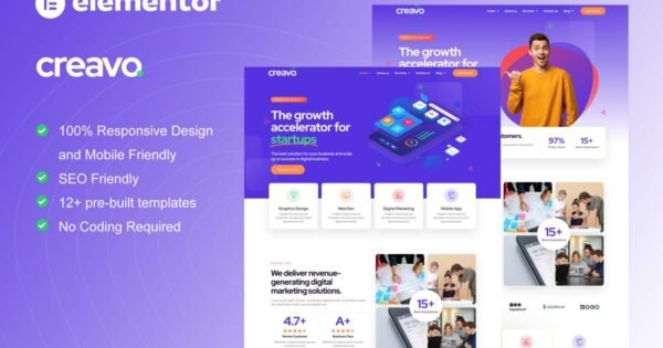 Creavo – Creative Agency & Digital Marketing Elementor Template Kit