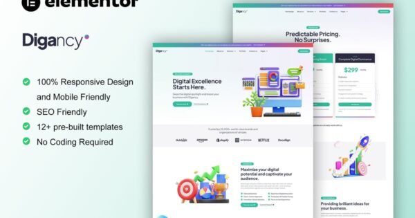 Digancy – Digital Agency Elementor Template Kit