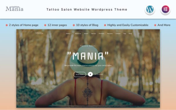 Mania – Tattoo Salon Website Wordpress Theme WordPress Theme